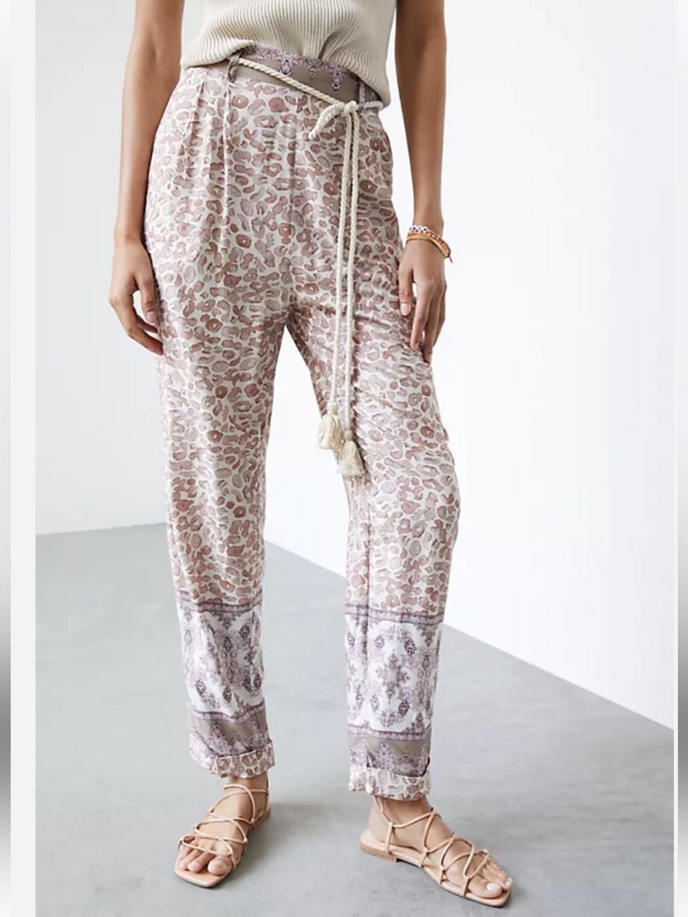 Anthropologie Ollari  New York Tasseled Tapered Pants Small